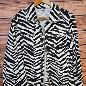 Laura Ashley Retro Zebra Print Jacket Size L